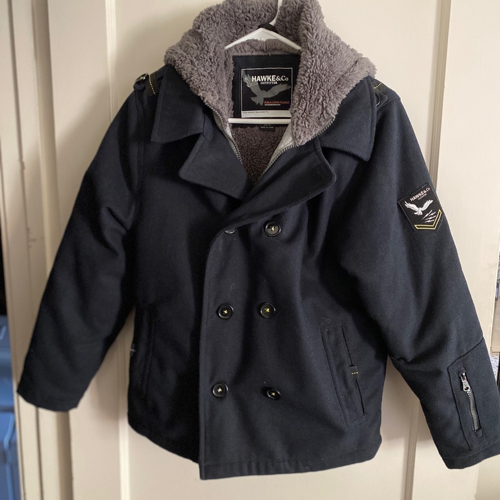Hawke & Co. Boys Pea Coat with Hood